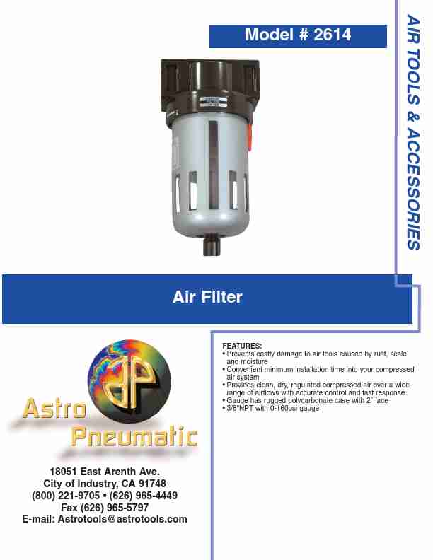Astro Pneumatic Air Cleaner 2614-page_pdf